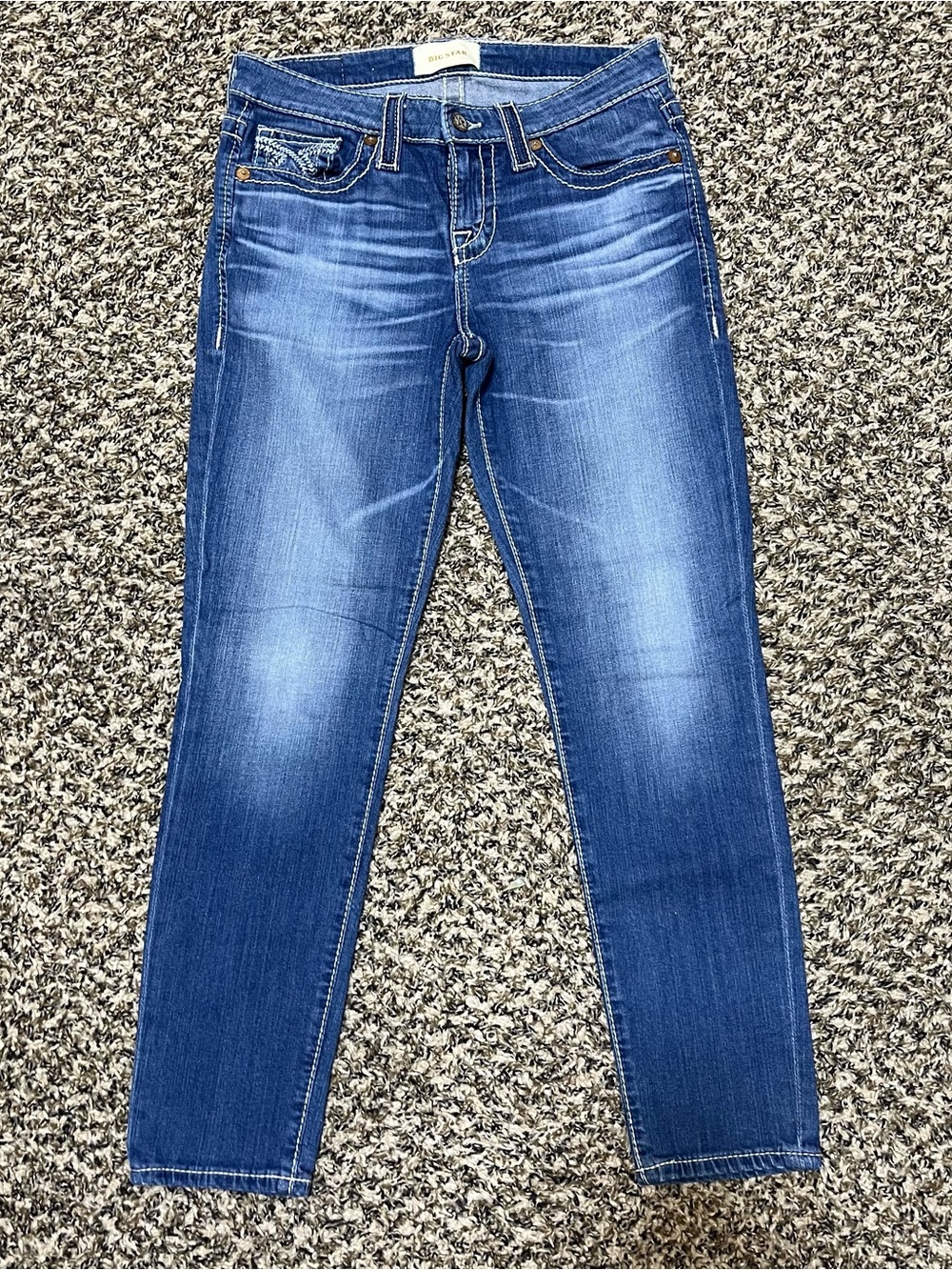 Big Star Medium Blue Denim Jeans with Star Button
